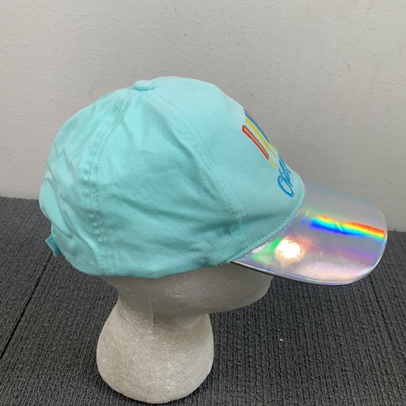 Chill Out Baseball Hat Womens OS Mist Mint Iridescent Brim Strapback Cap - Picture 10 of 17